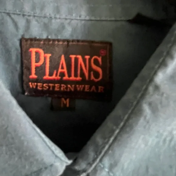 Men's Blue western snap button Dress Shirt - Picture 5 of 13